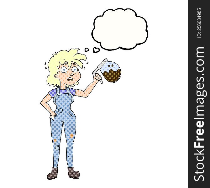 Too Much Coffee Thought Bubble Cartoon