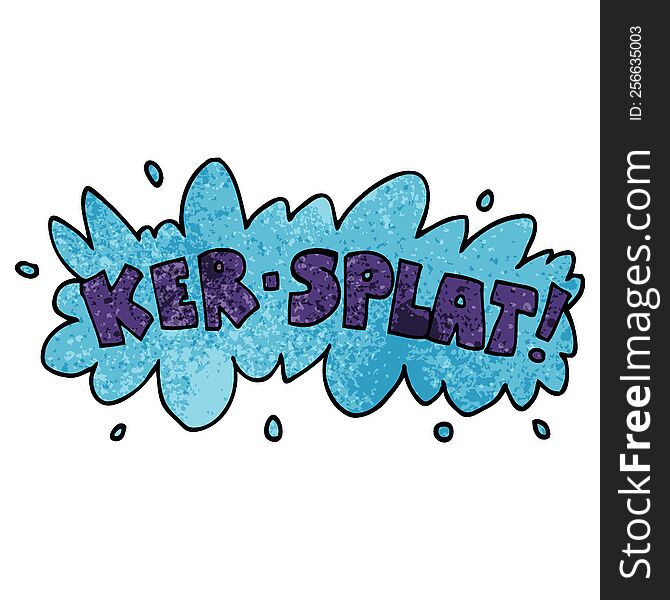 cartoon doodle wording ker-splat