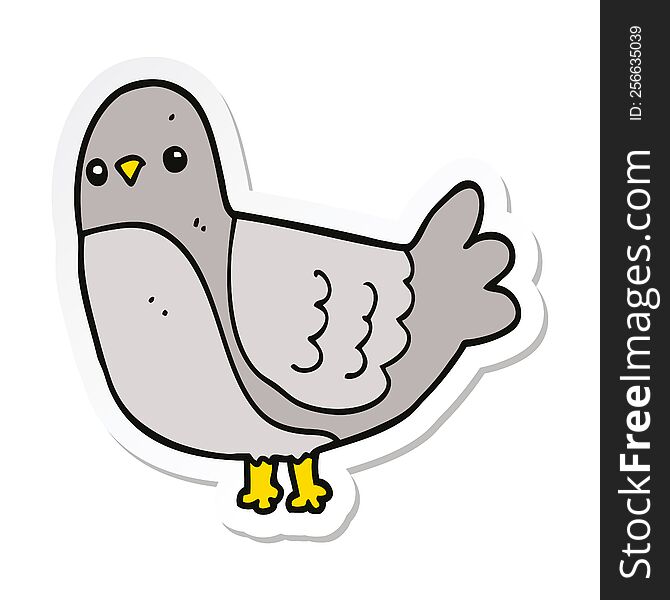 sticker of a cartoon bird