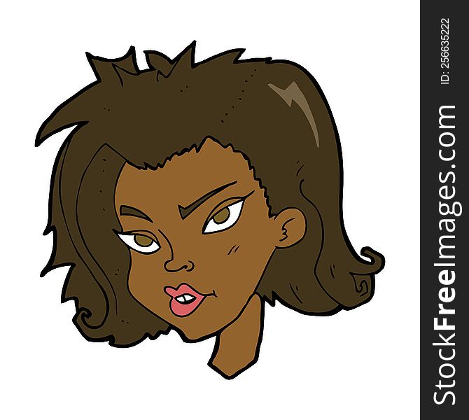 cartoon female face