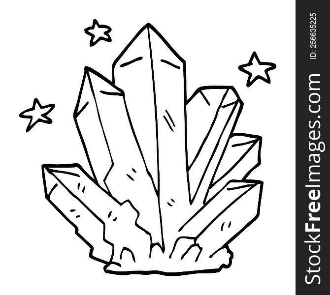 Line Drawing Cartoon Magic Crystal