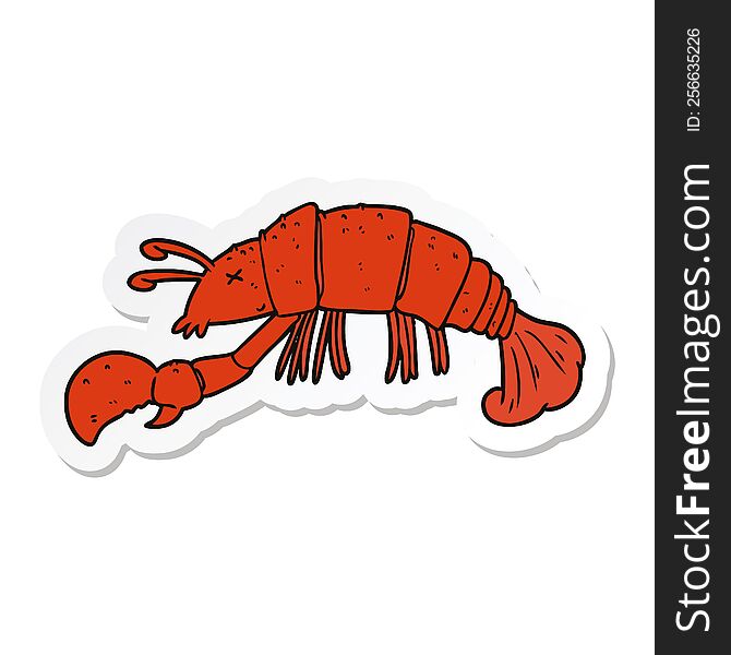 sticker of a cartoon lobster