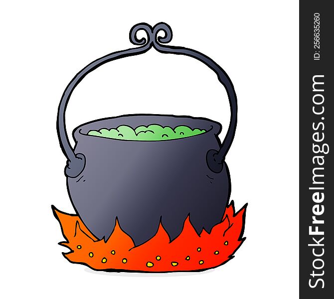 cartoon witch\'s cauldron