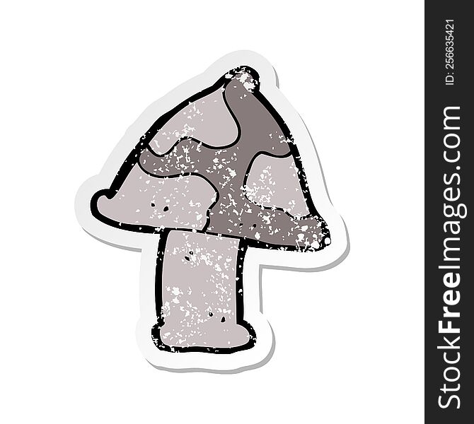retro distressed sticker of a cartoon toadstool
