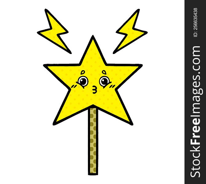comic book style cartoon of a magic wand