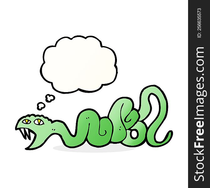 cartoon snake with thought bubble
