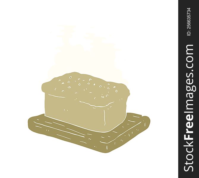 Flat Color Illustration Of A Cartoon Loaf Of Bread