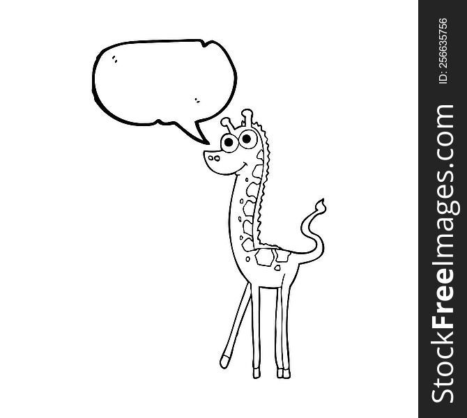Speech Bubble Cartoon Giraffe