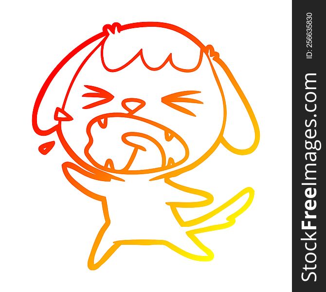 warm gradient line drawing cute cartoon dog barking