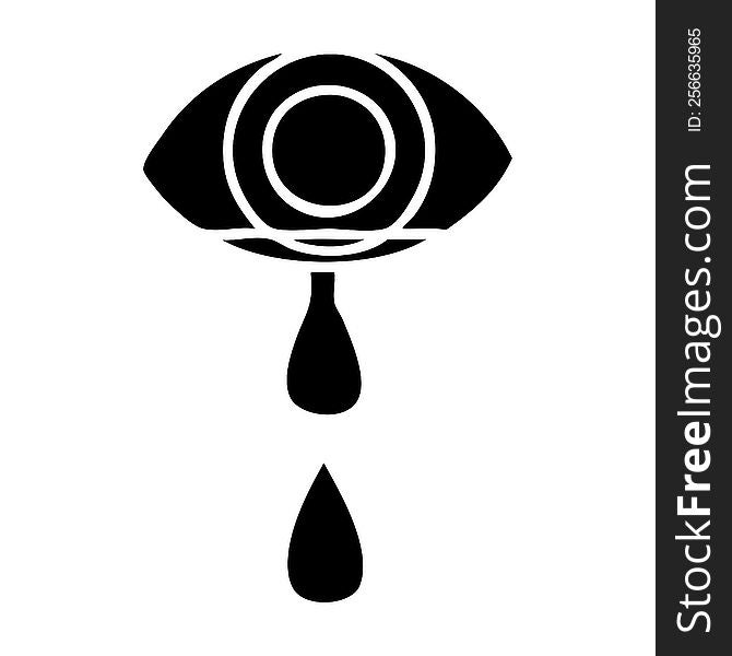 flat symbol of a crying eye. flat symbol of a crying eye