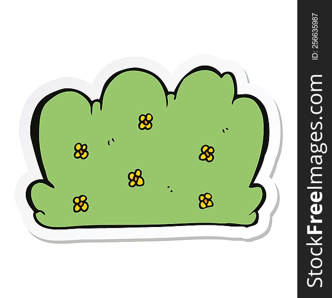 sticker of a cartoon hedge