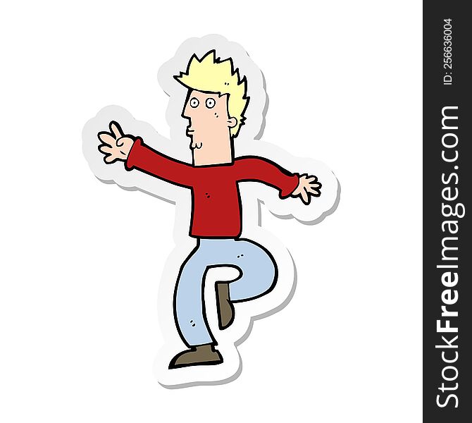 Sticker Of A Cartoon Urgent Man