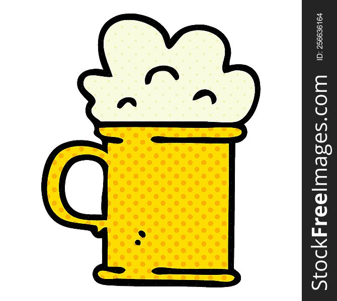 Quirky Comic Book Style Cartoon Tankard Of Beer