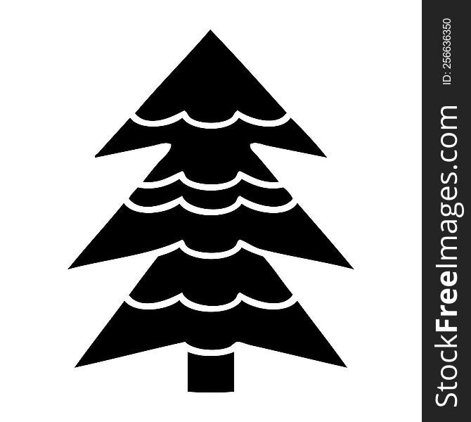 Flat Symbol Snow Covered Tree