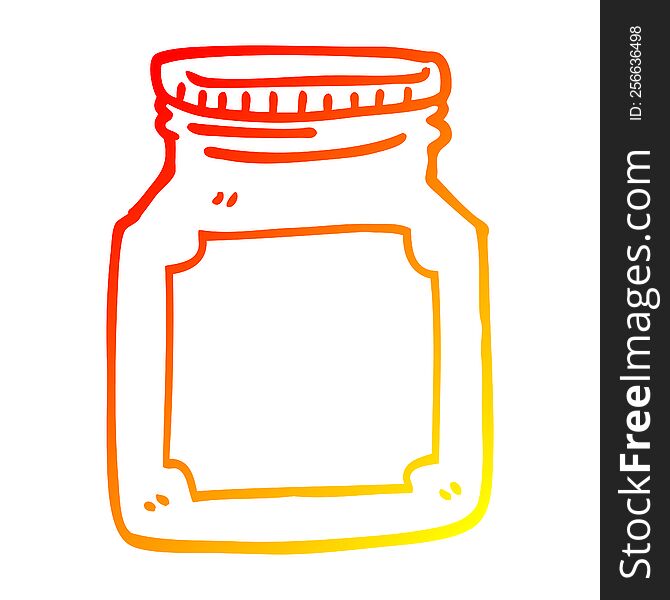 warm gradient line drawing of a cartoon empty jar