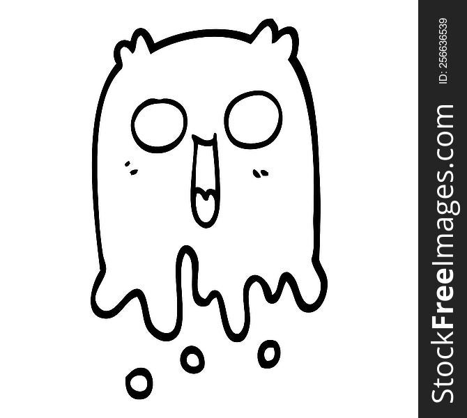 Black And White Cartoon Spooky Ghost