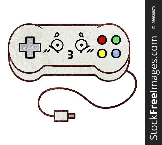 Retro Grunge Texture Cartoon Game Controller