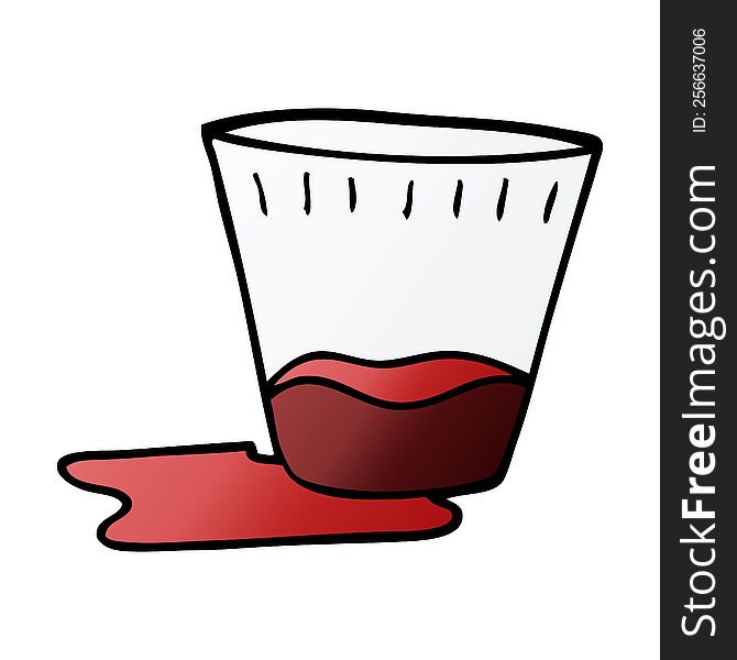 Cartoon Doodle Of A Spilt Drink