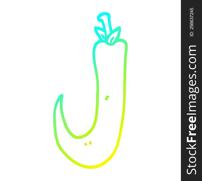 Cold Gradient Line Drawing Cartoon Chilli Pepper