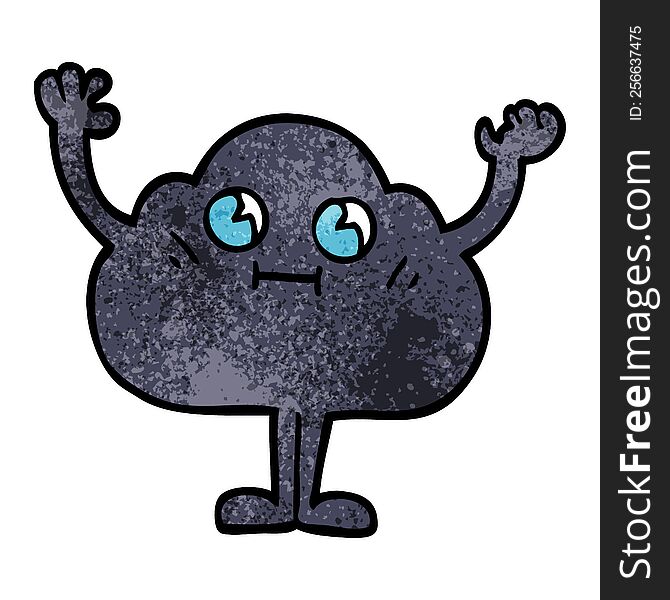 Cartoon Doodle Dark Cloud Character