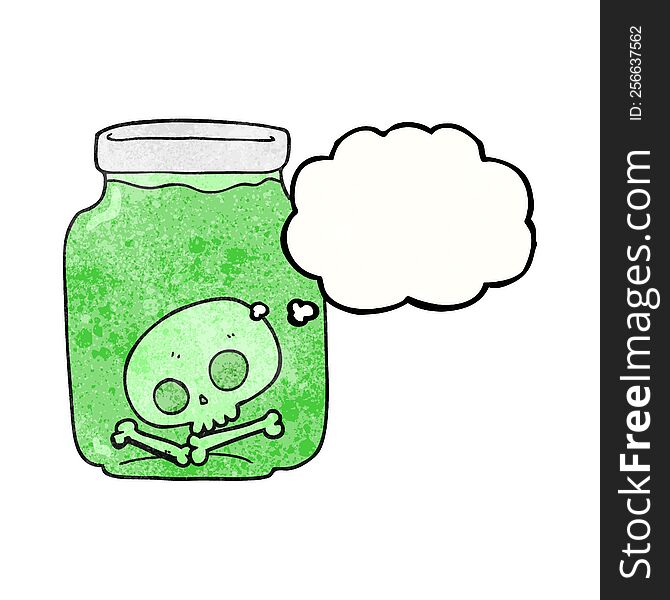 Thought Bubble Textured Cartoon Jar With Skull