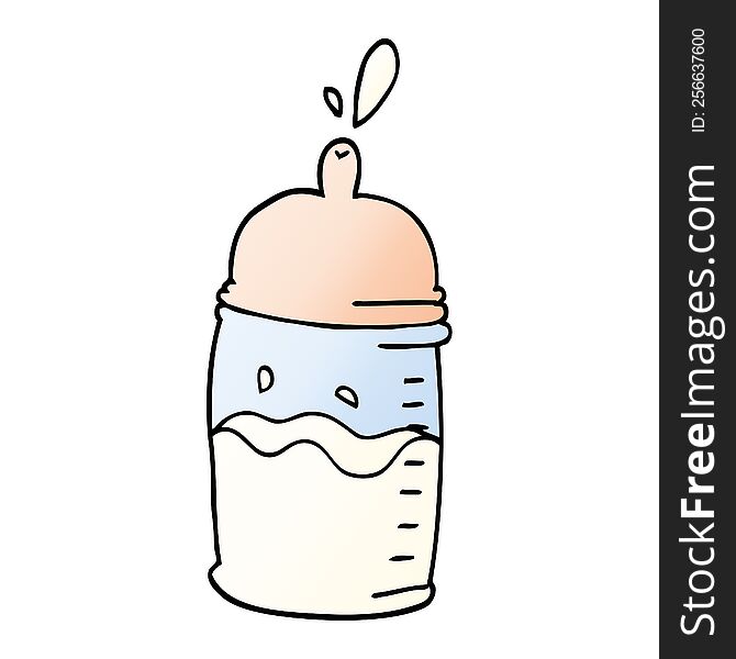 cartoon doodle baby bottle