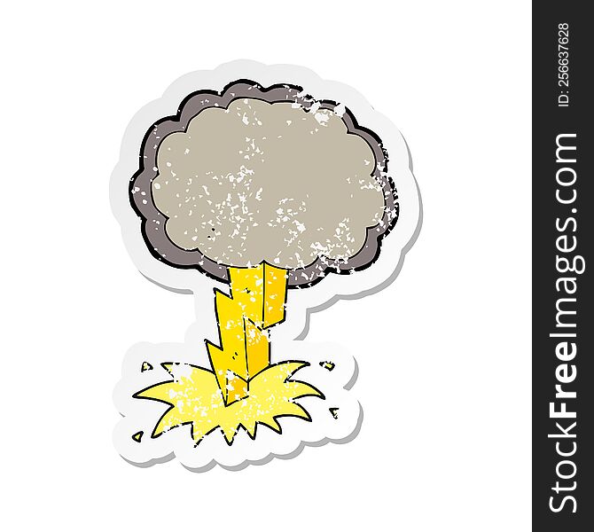 Retro Distressed Sticker Of A Cartoon Lightning Bolt