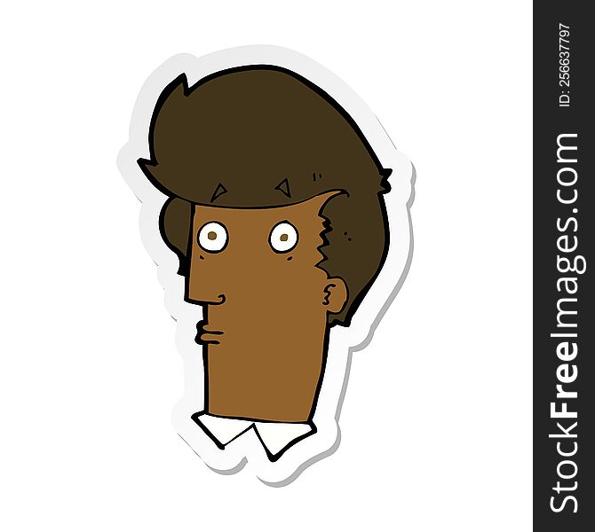 sticker of a cartoon surprised expression