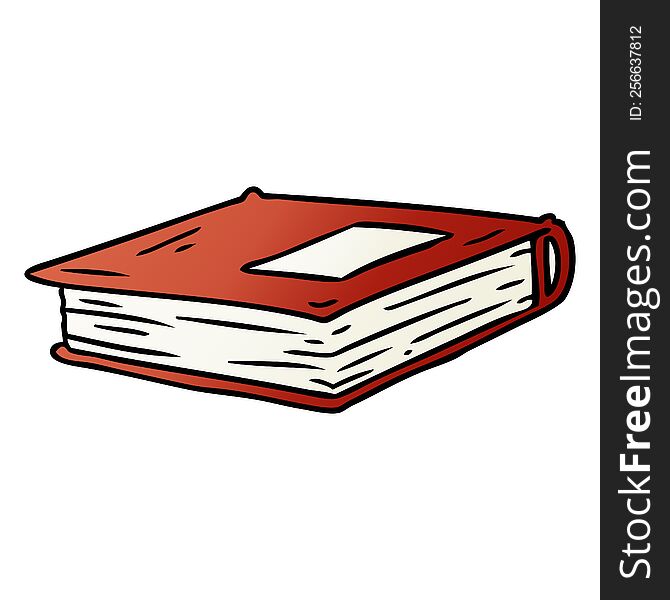 hand drawn gradient cartoon doodle of a red journal
