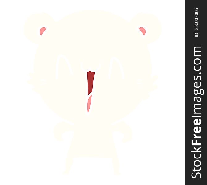 Happy Polar Bear Flat Color Style Cartoon