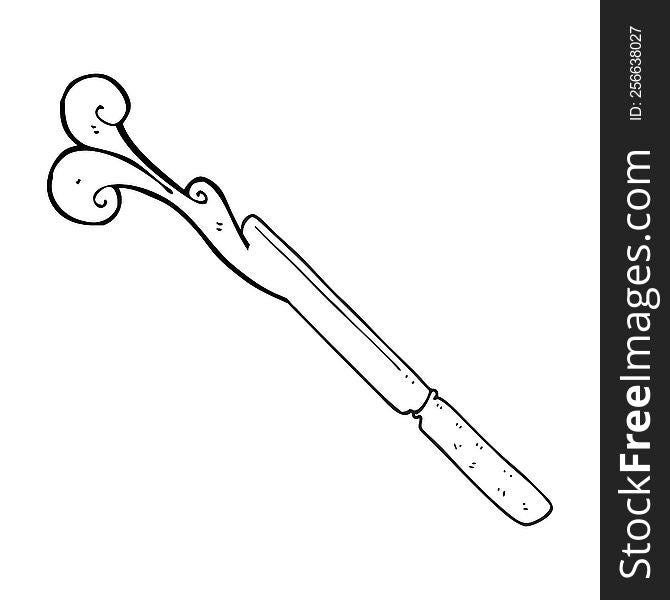 Black And White Cartoon Butter Knife