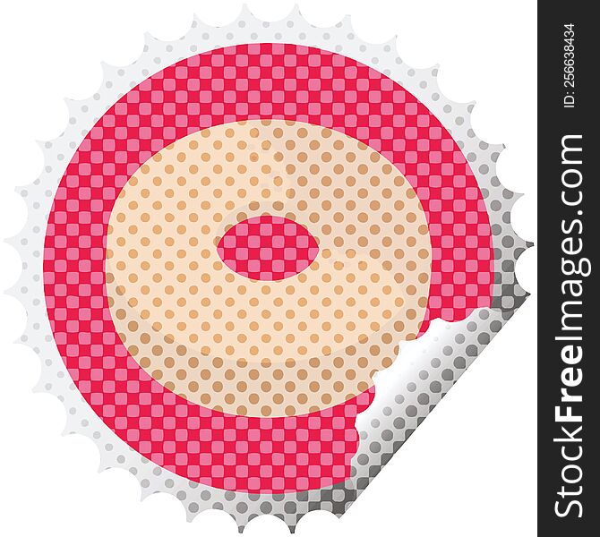 donut graphic vector illustration round sticker stamp. donut graphic vector illustration round sticker stamp