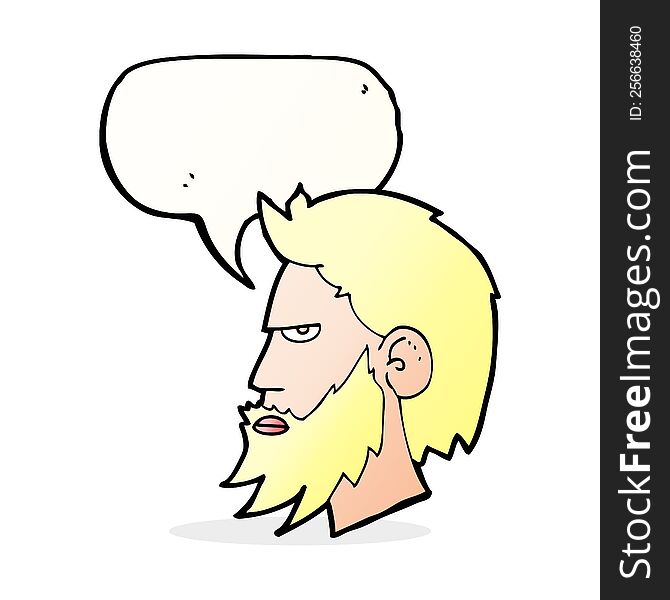 Cartoon Man With Beard With Speech Bubble