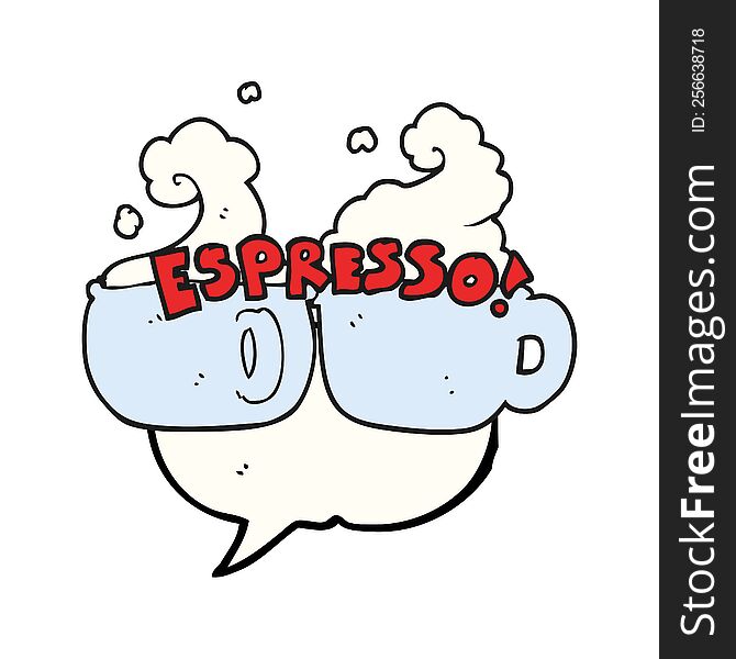 freehand drawn speech bubble cartoon espresso