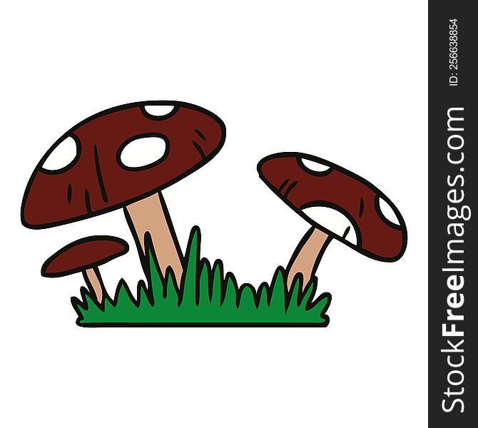 hand drawn cartoon doodle of a toad stool