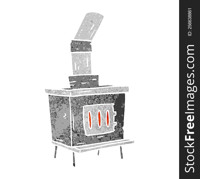 Retro Cartoon Doodle Of A House Furnace