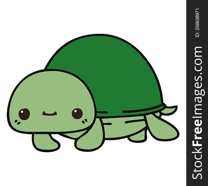 Quirky Hand Drawn Cartoon Turtle