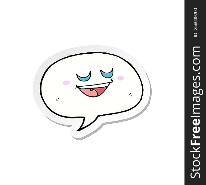 Sticker Of A Cute Cartoon Speech Bubble
