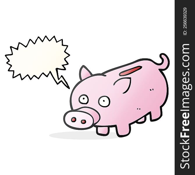 speech bubble cartoon piggy bank