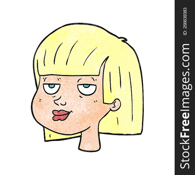 Textured Cartoon Female Face