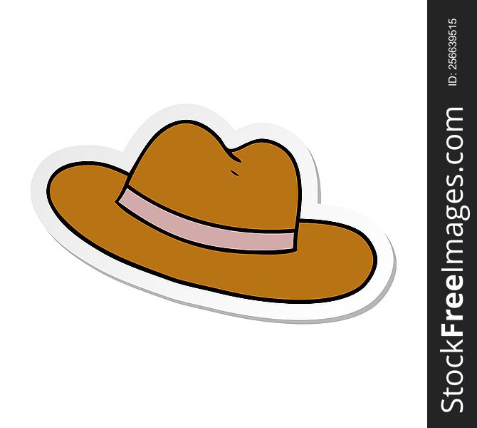 Sticker Cartoon Doodle Of A Hat