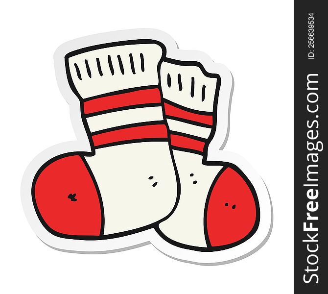 sticker of a cartoon socks