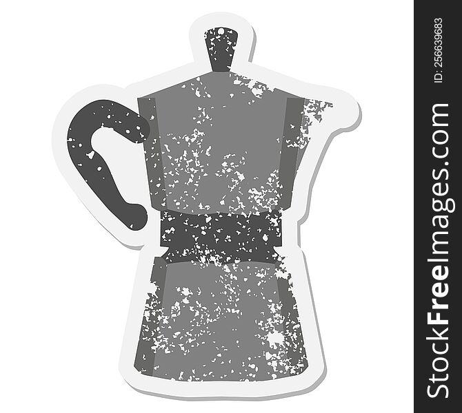 Stove Top Espresso Maker Grunge Sticker