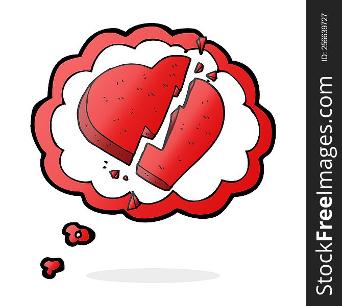 Thought Bubble Cartoon Broken Heart Symbol
