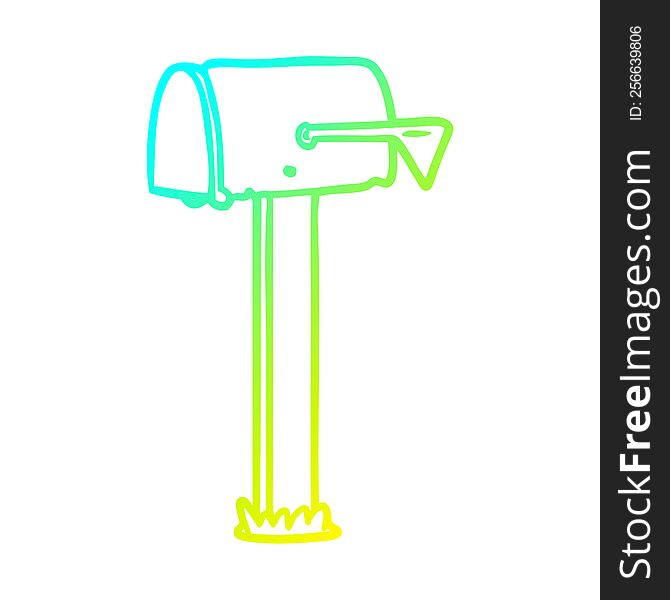 cold gradient line drawing of a mailbox