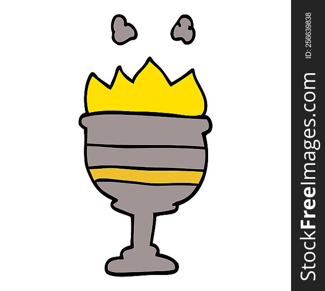 cartoon doodle flaming goblet