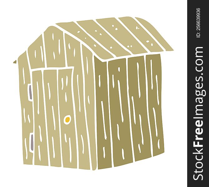 cartoon doodle wooden shed