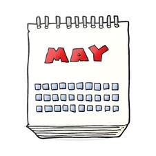 Cartoon Calendar Showing Month Of May Royalty Free Stock Image