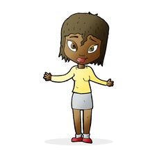 Free Cartoon Woman Shrugging Shoulders Stock Photo - 256641490