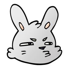Cartoon Doodle Moody Rabbit Stock Photo